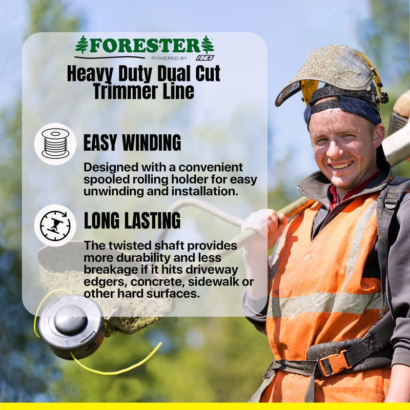 FORESTER Heavy Duty Trimmer Line – Dual Cut Weed Eater