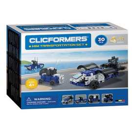 Clicformers Mini Transport Set 4 in 1 30 PCS Construction and Building Toy Set Ages 4 Years + Multi Colour