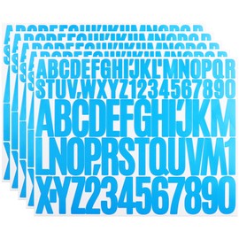 1 Inch & 2 Inch Letter Number Stickers, Luenhego 5 Sheets Capital Alphabet Numbers Symbol Stickers for Scrapbook, Mailbox, Crafting, House Number - Blue