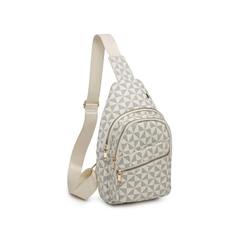 Fashion World Monogram Sling Backpack - COLOR: TAUPE, SIZE: one