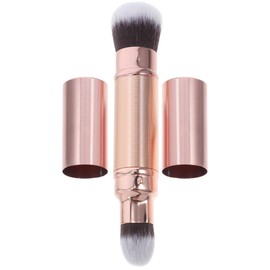Totority Brocha De Maquillaje De Doble Punta Retráctil Mini 5.90In Para Base Y Polvos Sueltos Herramienta Portátil Para Difuminar Y Corregir Imperfecciones