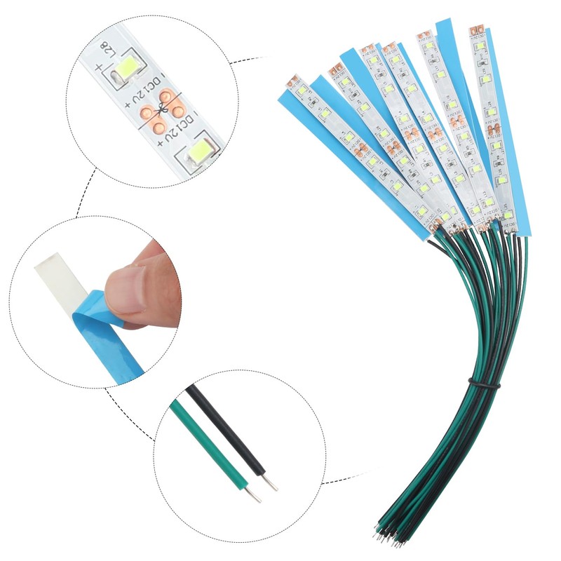 YIXISI 15 PCS 100mm Prewired Strip LED Light, 12V -