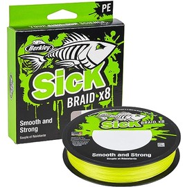 Berkley Sick Braid 8 Way Braided Fishing Line, Super Smooth 8 Way Multifine PE Predator Braid Fishing Lines 150-300m for Freshwater or Saltwater Sea Fishing