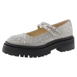 Betsey Johnson Women's Rico Loafer, Silver, 5.5