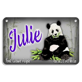 Panda Bear Bicycle License Plate Personalize Gifts Boys Girls 3 Sizes