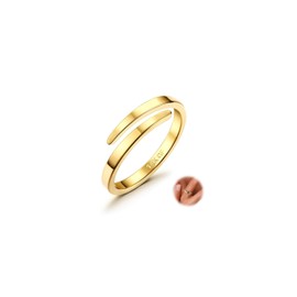 Diamday 14K Gold Open Finger Rings for Women Men Adjustable Thumb Midi Eternity Band Ring Stackable Thin Gold Ring Filled Open Knuckle Rings Women's Fashion Rings Jewellery Gifts 49-62, Gold