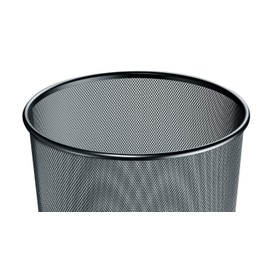 Herlitz 1607068 Papierkorb 18l Manhattan schwarz mit Drahtgitter Mesh