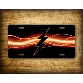SignsAndTagsOnline.com Black Flash Lighting License Plate Dark Lighting Bolt Thunderbolt Auto Tag