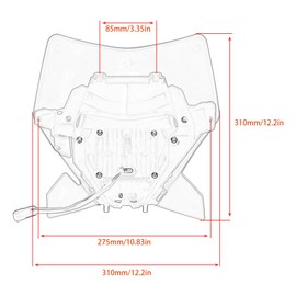 ABCERRSI Dirt Bike LED Headlight,Motorcycle Elliptical Headlamp Supermoto Fairing For TC FE TE EXC XCW SXF SX 125 250 300 350 450 500 530 SMC R 690 2024 Orange