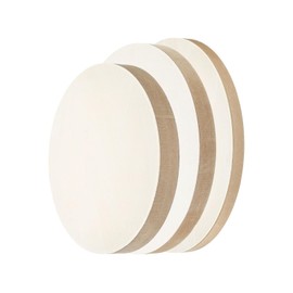 PATIKIL 6" 8" 12" Wooden Panel Board Unpainted Round Art Wood Canvas Panel Painting Board for DIY Craft Painting Wood Color