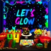 Glow Neon Birthday Backdrop - Glow in The Dark Let’s