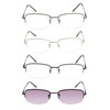 Reading Glasses 5 Pairs Half-rim Metal Eyeglasses Women Men Include
