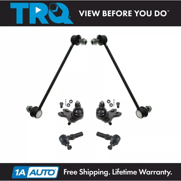 TRQ 6pc Steering Suspension Kit Ball Joints Outer Tie Rods