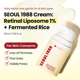 K-SECRET SEOUL 1988 Retinal Cream – Formulated with Advanced Retinal Liposome 1% and Fermented Rice Extract Daily Fine Lines and Skin Texture Care Korean Skincare, 50ml / 1.69 fl oz