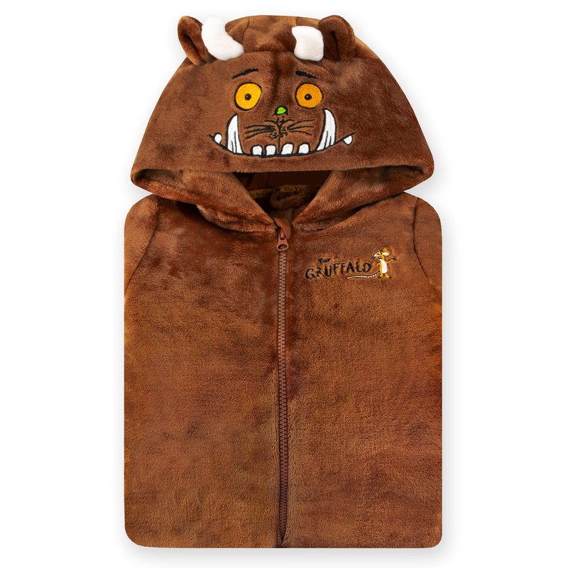 Gruffalo Gruffalo Onesie | Boys Brown Hooded Onesie With 3D