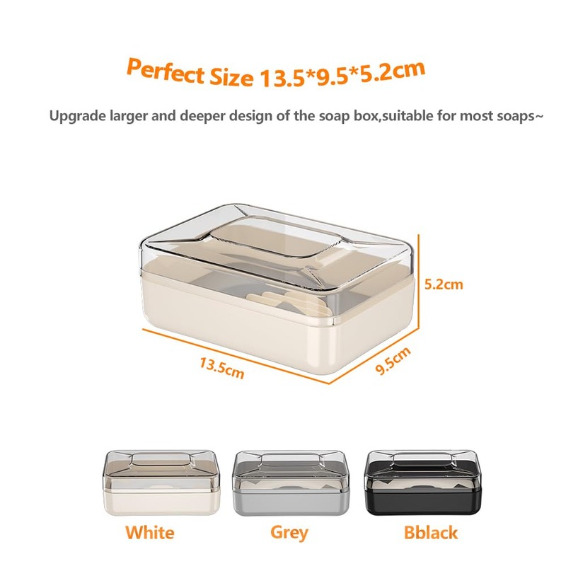 Sbomi Double Layer Removable Soap Dish, Soap Dish with Drain