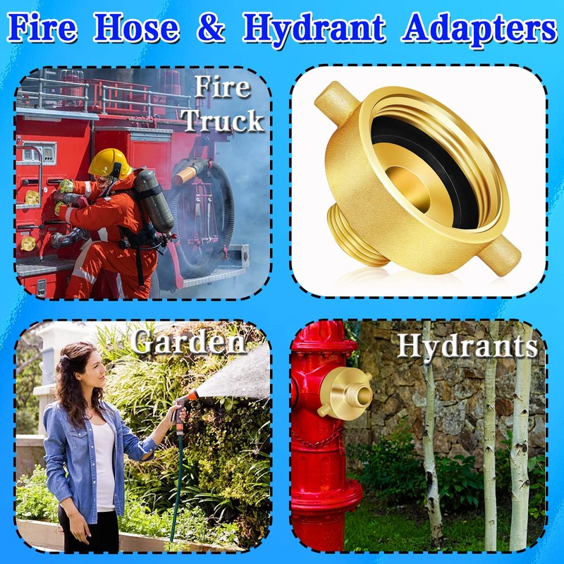 Brass Hydrant Adapter - 1-1/2" NST/NH Female x 3/4" GHT