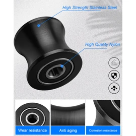 Exercise Roller Wheels Set Fit for Total Gym DLX DLX II III Adv DLX Pilates Pilates Pro 2500 3000 4000 570 2000, 4Pcs Fitness Exercise Equipment Replacement Wheels with 12Pcs Gaskets
