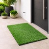 Minicoco Artificial Fake Grass Door Mats Garden Doormat Outdoor Rug