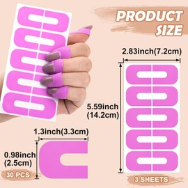 Mxxipp 30pcs Nail Polish Protectors, Self- Adhesive Gel Finger Cuticle Protection Tape, U-Shape Finger Shields Stickers for Nail Art Painting- Purple