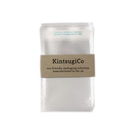 KintsugiCo C7 85mm x 115mm [3.3 x 4.5 inches] Mini Small Clear Self Seal Bioderadable Cellophane Favour Bags [Pack of 50], GBIOC7