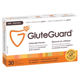 GluteGuard Enteric Coated Tablets - 30 Count - Helps To Break Down Gluten; Prevent symptoms of accidental gluten ingestion