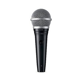 Shure PGA48 Dynamic Microphone - Handheld Mic for Vocals with Cardioid Pick-up Pattern, Discrete On/Off Switch, 3-pin XLR Connector, 15' XLR-to-XLR Cable, Stand Adapter and Zipper Pouch (PGA48-XLR)