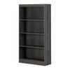 South Shore 4-Shelf Storage Bookcase, Gray Oak