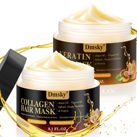 2 Pack Hair Mask for Damaged Hair - Collagen Hair Mask & Keratin Hair Treatment -Hydrating,Repairing,Nourishes Deep Conditioning Hair Masks for All Hair Types,480ml