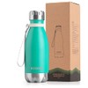 koodee Insulated Water Bottle, 9 oz Stainless Steel Double Wall Vacuum Flask Cola Shape Leak Proof Sports Water Bottle (Aquamarine Blue)