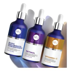 Mist Jewel Kit Sueros Faciales Complete cido Hialurnico, Retinol Y Vitamina C  E  Paquete De 3 Serums Completo Da y noche Skincare Para Rejuvenecer,  
