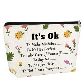 Inspirational Gift Ideas Makeup Bag Positive Affirmation Emotional Support Gift Motivational Encouragement Gifts for Daughter Sister Friend Besties Cosmetic Bag Christmas Birthday Gifts Travel Pouch