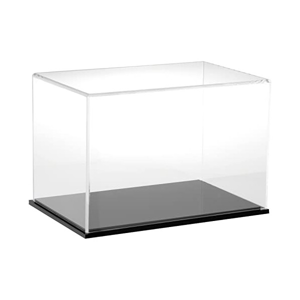 Plymor Clear Acrylic Display Case with Black Base, 12" W x 8" D x 8" H