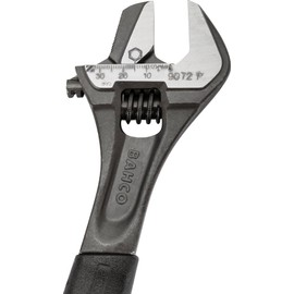 BAHCO 9072P Adjustable Wrench with Thermoplastic Handle and Pipe Grip Pipe Wrench