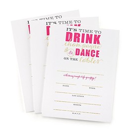 Hortense B. Hewitt 40447 25 Count Champagne Dance Bachelorette Invitation, Multicolor