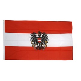 Flaggenfritze® Austrian Flag with Eagle Ready to Hoist with Eyelets 90 x 150 cm