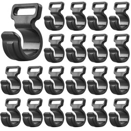 DULSPUE Camping Awning Hooks - Pack of 20 Tent Plastic Hooks Plastic Hooks Awning Hooks Plastic Hanging Hooks Outdoor Camping Hooks Plastic Hooks for Outdoo (Black)