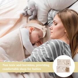 GGUFAY Baby Turban Headband Baby Girl Cotton Headbands for Kids Toddler Newborn 2 Pack (Beige, Rabbit and The Bear)