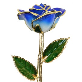 24k Gold Rose - Real Rose Dipped in Gold (2-Tone Dark Blue)
