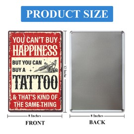 Tattoo Shop Wall Decor, American Traditional Tattoo Decor Tattoo Parlor Room Studio Man Cave Retro Metal Tin Sign Decoration Tattoo Artist Lover Gift 8" x 12"