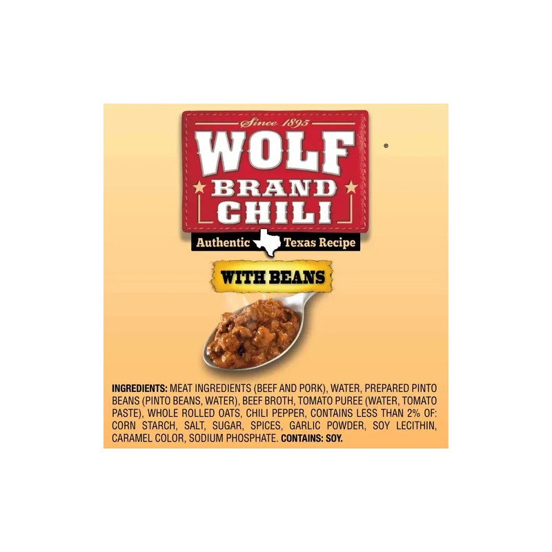 Wolf 2 Latas Brand Chili With Beans 425 G