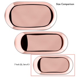 EZICOZI Organized Space with Candle Tray Rose Gold - Durable Stainless Steel, Decorative Storage, 7-Inch (Set of 3), Versatile Use, Rose Gold Finish