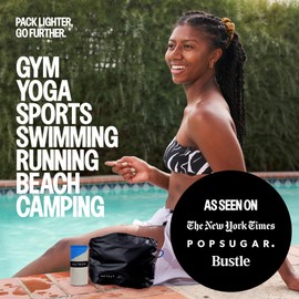 Acteon Microfiber Gym Towel & Wet Bag Travel Set, Large Quick Dry Silver ION Odor-Free Mega Absorbent Fiber, Fast Drying Men & Women Workout Gear for Body Sweat, Beach, Pool, Camping