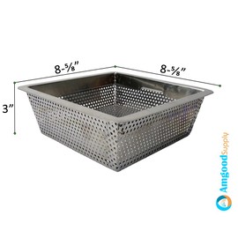AmGood 8.5 in. x 8.5 in. x 3 in. Stainless Steel Commercial Floor Drain Strainer