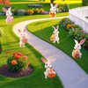 Heyigrow Easter Bunny Decorations Yard Signs Colorful Backdrop with Stakes
