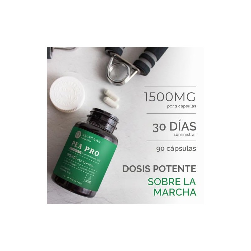 Neurogan- “Suplemento de Palmitoyletanolamida Ultra Micronizada (Guisante) 1500 MG Por