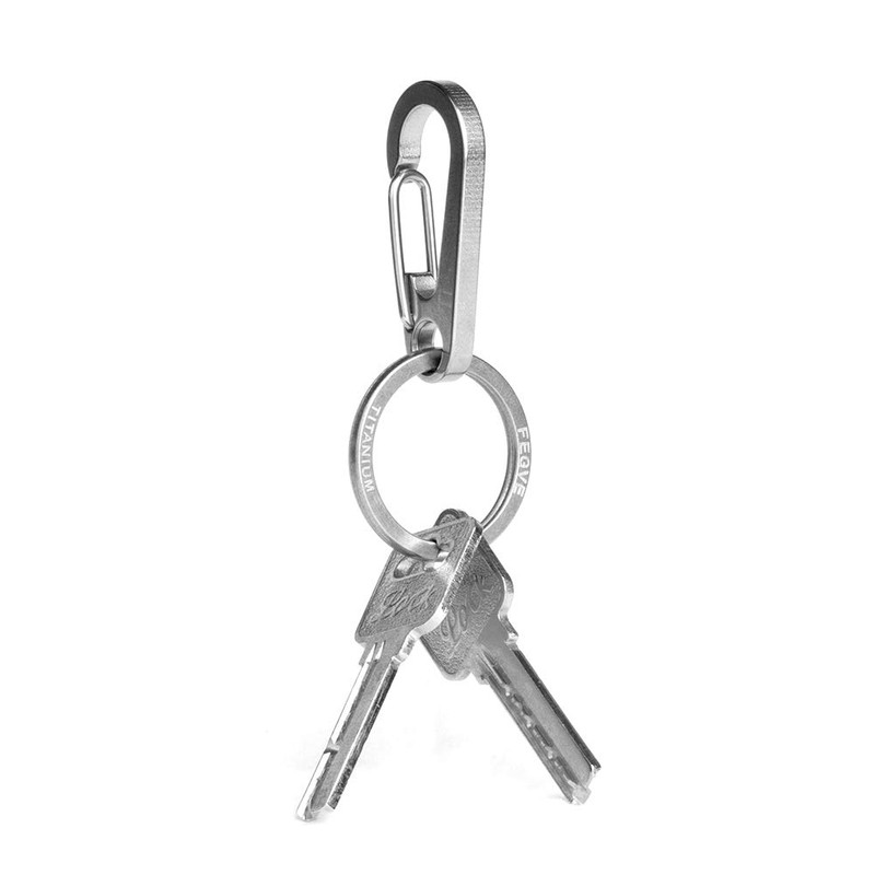 TISUR Carabiner Small Titanium Key Chain Men's Lightweight Silver/S (Key