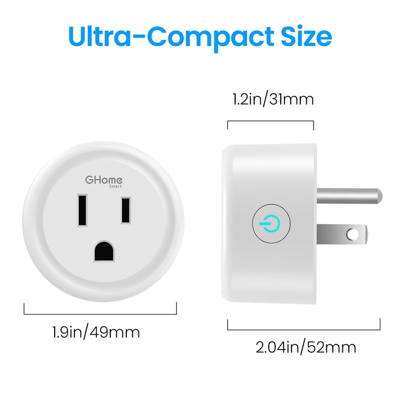 GHome Smart Mini Wi-Fi Plug, Smart Home Wi-Fi Outlet Compatible