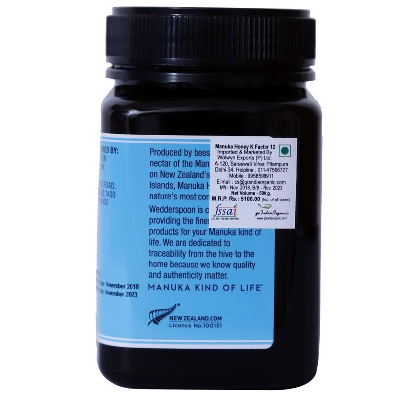 Wedderspoon Raw Premium Manuka Honey, KFactor 12, 17.6 Oz (500g),