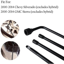 Spare Tire Replacement Tools Kit for Chevy Silverado GMC Sierra Lug Wrench Set with 2 Ton Scissor Jack, Lug Wrench Hook Extension Replace Irons with Bag